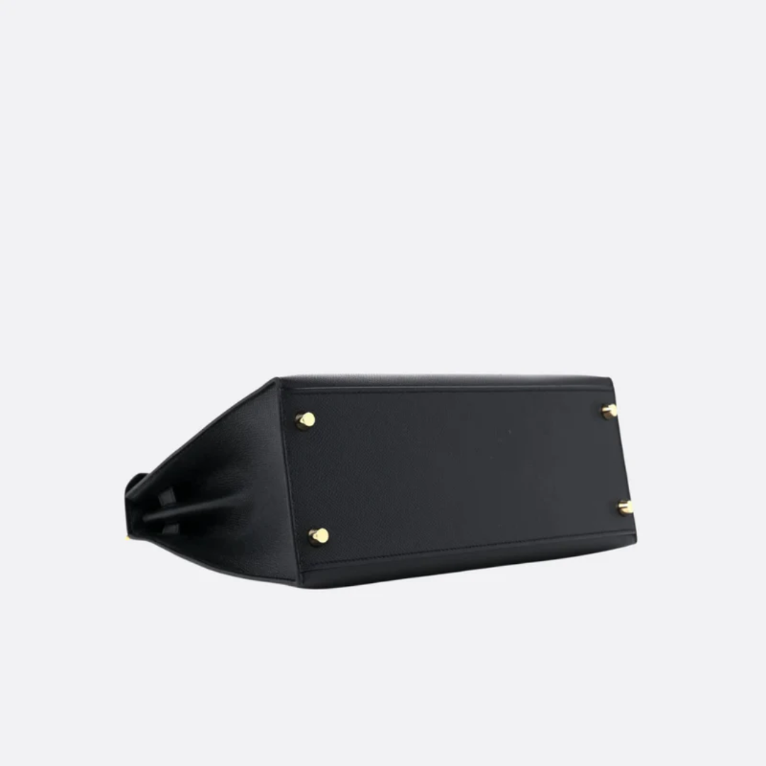 Tasche 28 Kly mit Goldbeschlägen in Schwarz