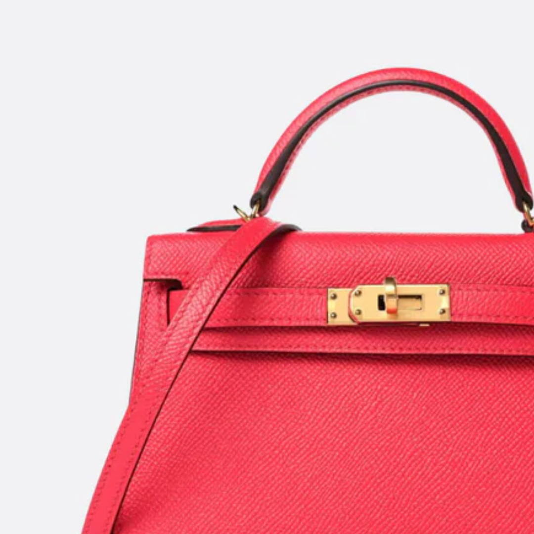 Tasche 20 Kly mit Goldbeschlägen in Rosa