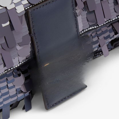 Tasche Blau Pailletten & Leder – Fnd Bgtt