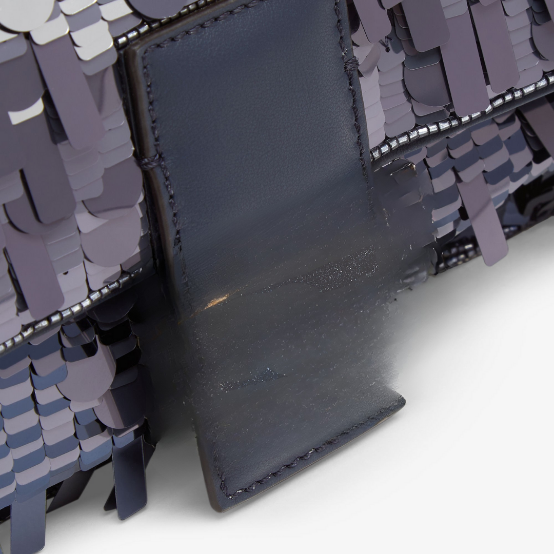 Tasche Blau Pailletten & Leder – Fnd Bgtt