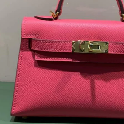 Tasche 20 Kly mit Goldbeschlägen in Rosa
