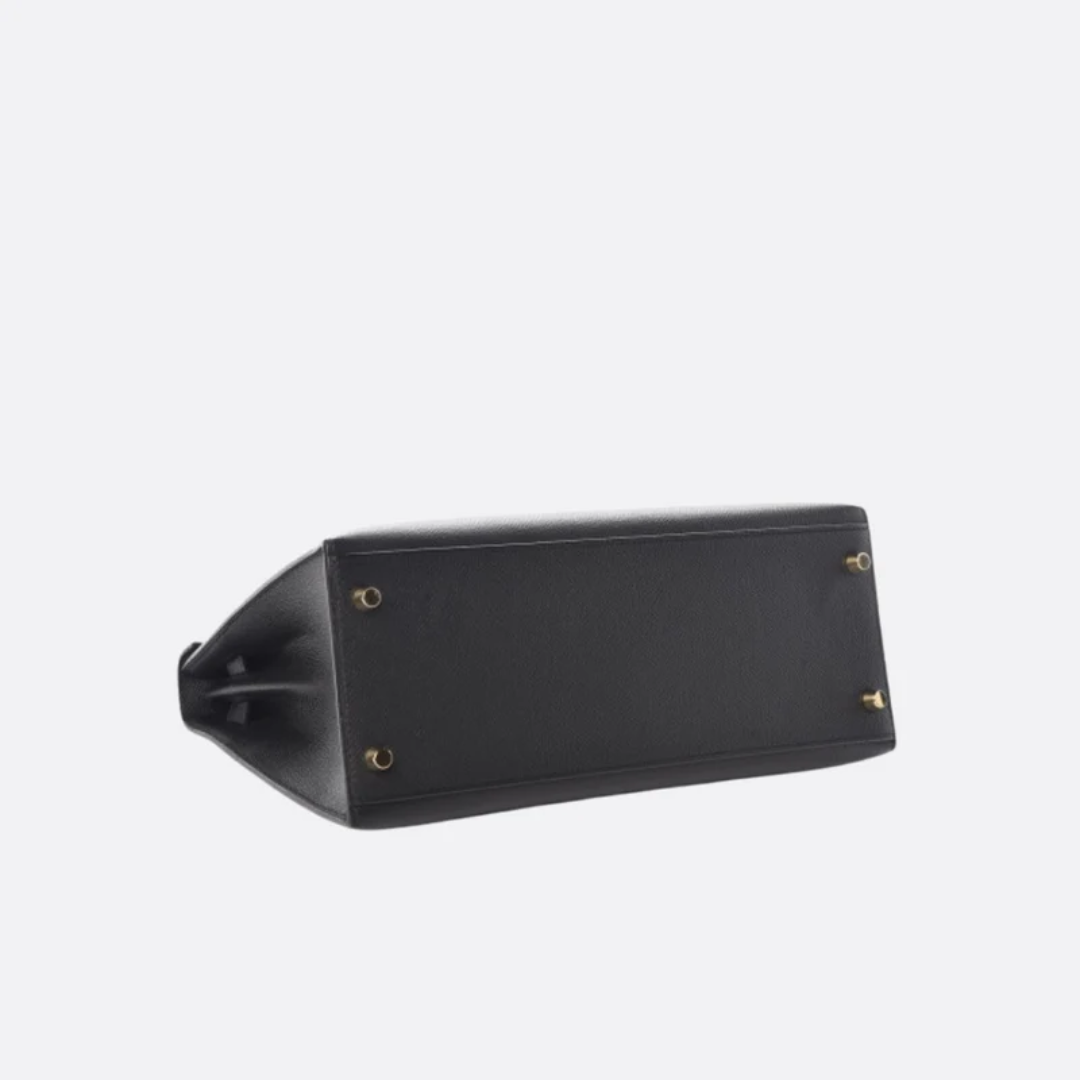 Tasche 25 Kly mit Goldbeschlägen in Schwarz