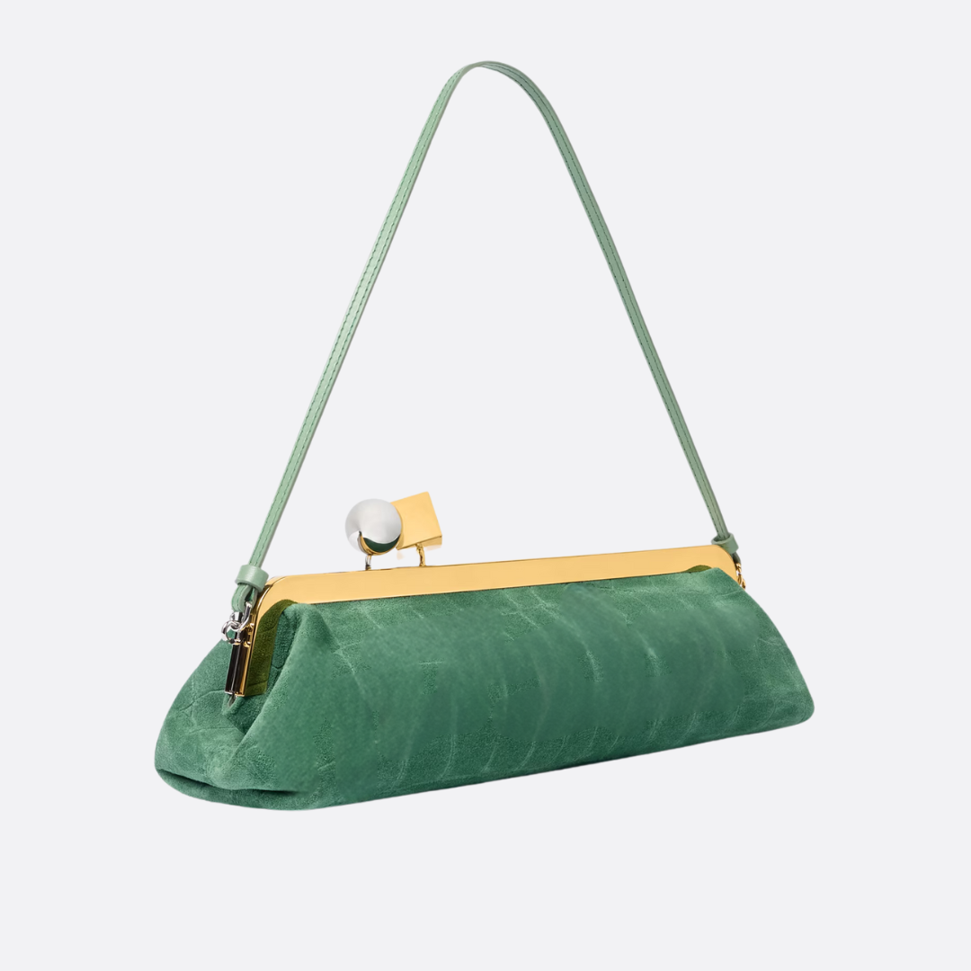 Tasche Jcq LSl Wildleder-Clutch mit Krokodileffekt