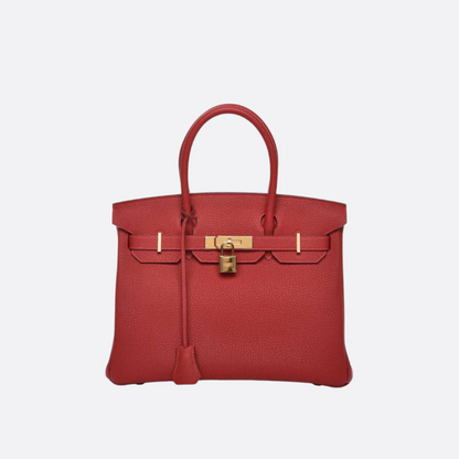 Tasche 30 Brk mit Goldbeschlägen in Rot