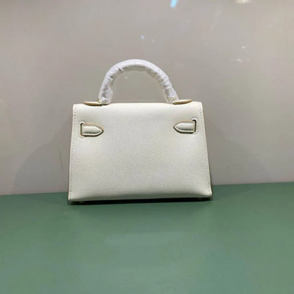 Tasche 20 Kly mit Goldbeschlägen in Cremeweiß