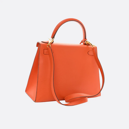 Tasche 25 Kly mit Goldbeschlägen in Orange