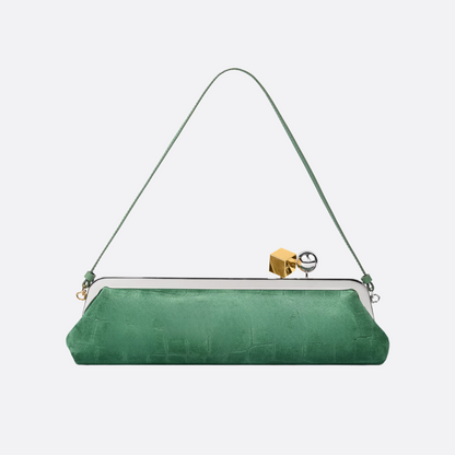 Tasche Jcq LSl Wildleder-Clutch mit Krokodileffekt