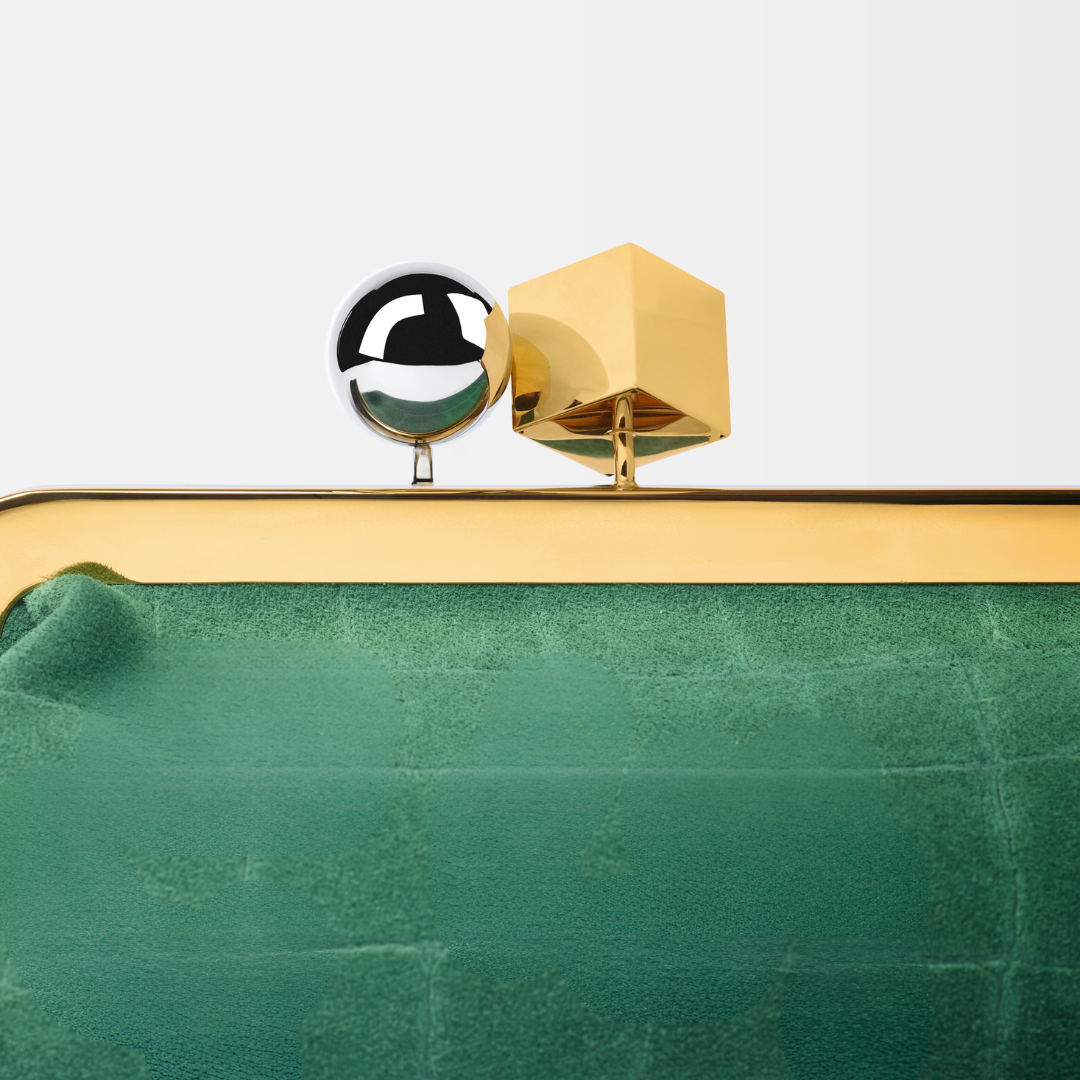 Tasche Jcq LSl Wildleder-Clutch mit Krokodileffekt