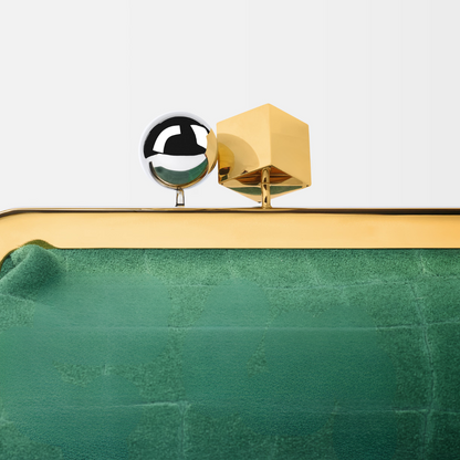 Tasche Jcq LSl Wildleder-Clutch mit Krokodileffekt