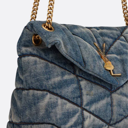 Tasche Puffer aus Gestepptem Vintage-Denim