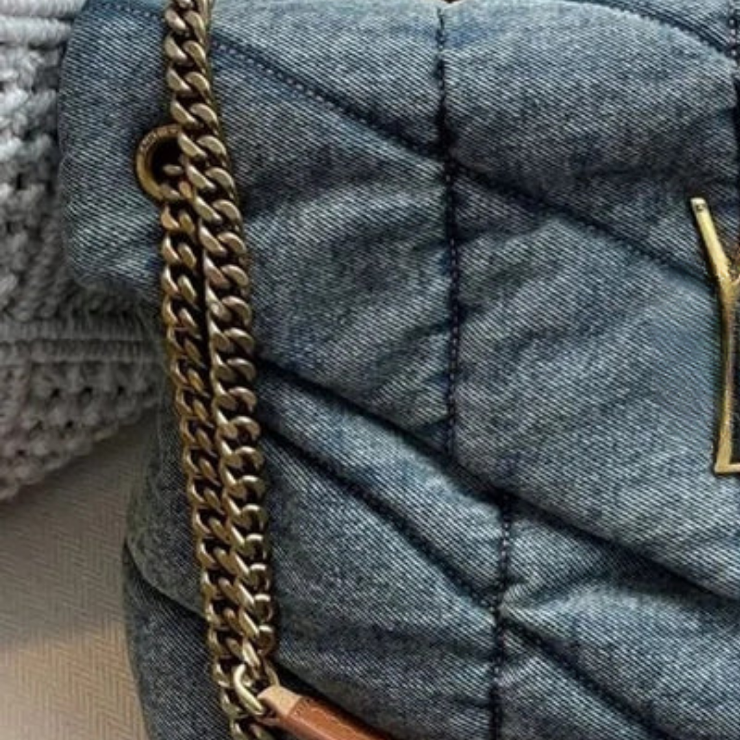 Tasche Puffer aus Gestepptem Vintage-Denim