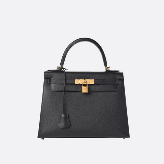 Tasche 25 Kly mit Goldbeschlägen in Schwarz