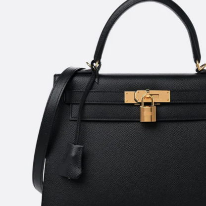 Tasche 28 Kly mit Goldbeschlägen in Schwarz