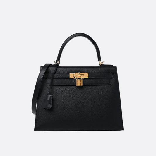 Tasche 28 Kly mit Goldbeschlägen in Schwarz